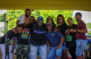 A family of Black Americans gathered together to celebrate Juneteenth